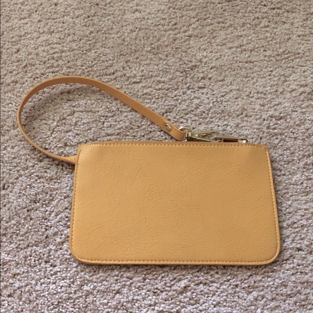Yellow Leather Wristlet